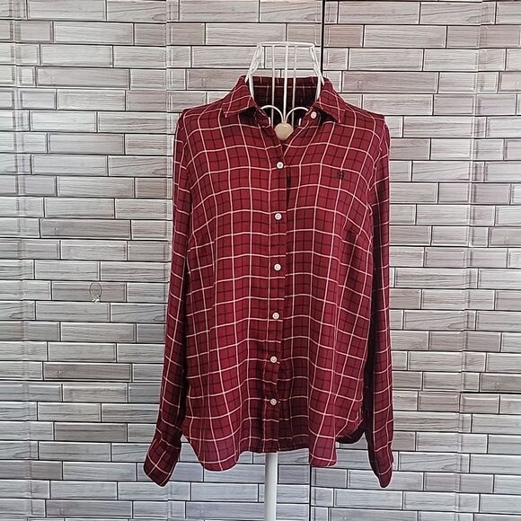 Tommy Hilfiger womens plaid button-down shirt Size M - Picture 1 of 11